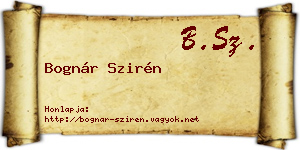 Bognár Szirén névjegykártya